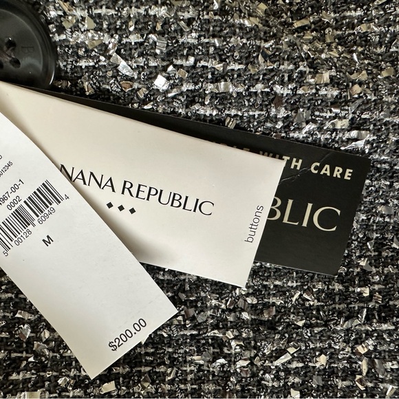 Banana Republic Black and Silver Women's tweed Jacket - Picture 4 of 4